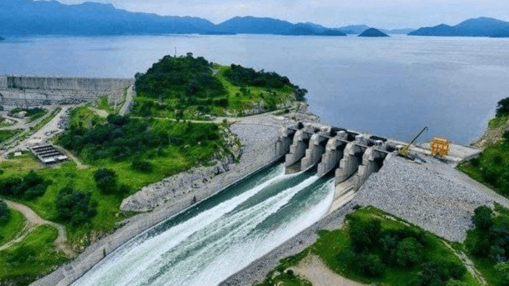 The dam on the Blue Nile, generating at capacity.