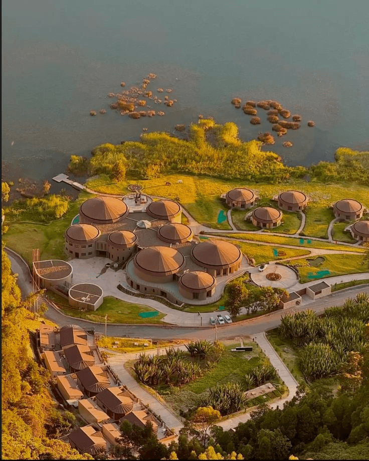 A lodge above one of the Rift Valley lakes.